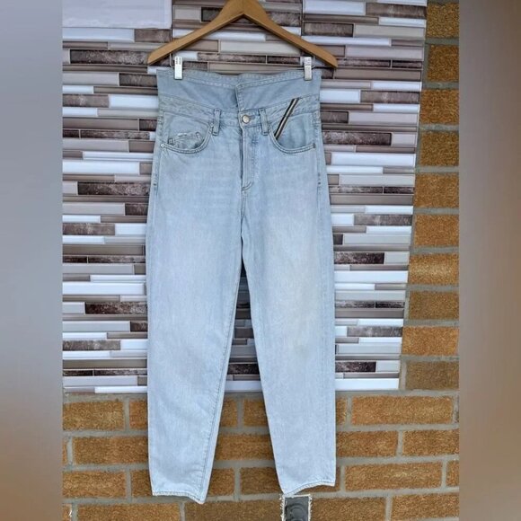 JEAN ATELIER Flip Fold-over High-rised Straight-leg Jeans 28 - Picture 5 of 16